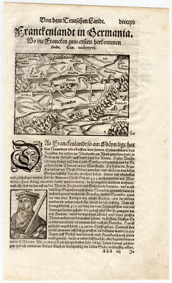 Antiker Druck-FRANKFURT-FRANKEN-NÜRNBERG-DEUTSCHLAND-Münster-1592