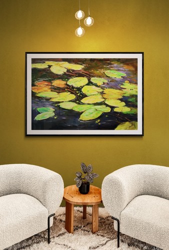 Water lilies painting IMPRESSIONISM original Oil on canvas by A. Onipchenko - Bild 2 von 17