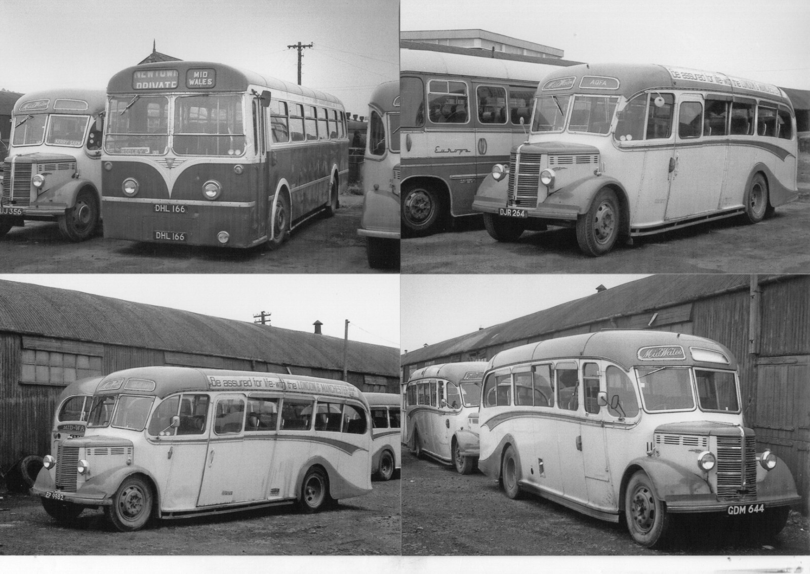 MID WALES of NEWTOWN - Seven 6 x 4 inch glossy borderless monochrome