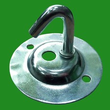 2x Galvanised Steel Ceiling Circular Conduit Hook Plate Industrial Light Lamp