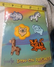 6 in pack, Stitch Art New circus animals Iron On Patch Set,giraffe,lion,zebra 