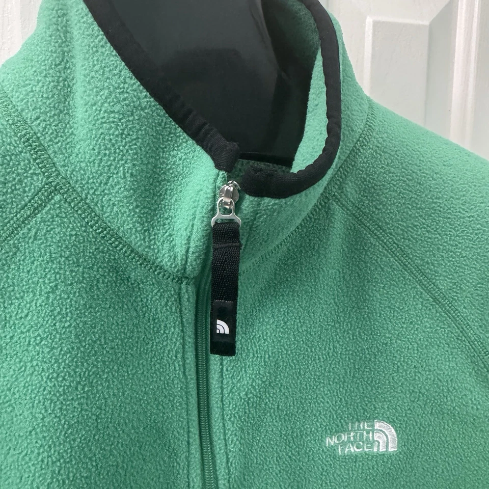 Пуловер женский The North Face размер XL серия Flight зеленый черный 1/4 флисовая молния - Изображение 4 из 4