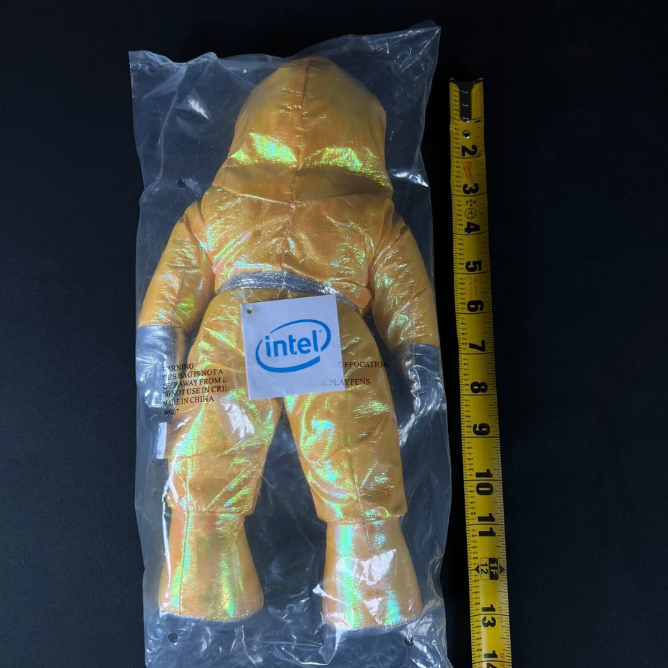 Vintage 1997 Metallic Yellow Intel Bunny People Plus Figure 13" Tall kid toy NEW - Image 4 of 4