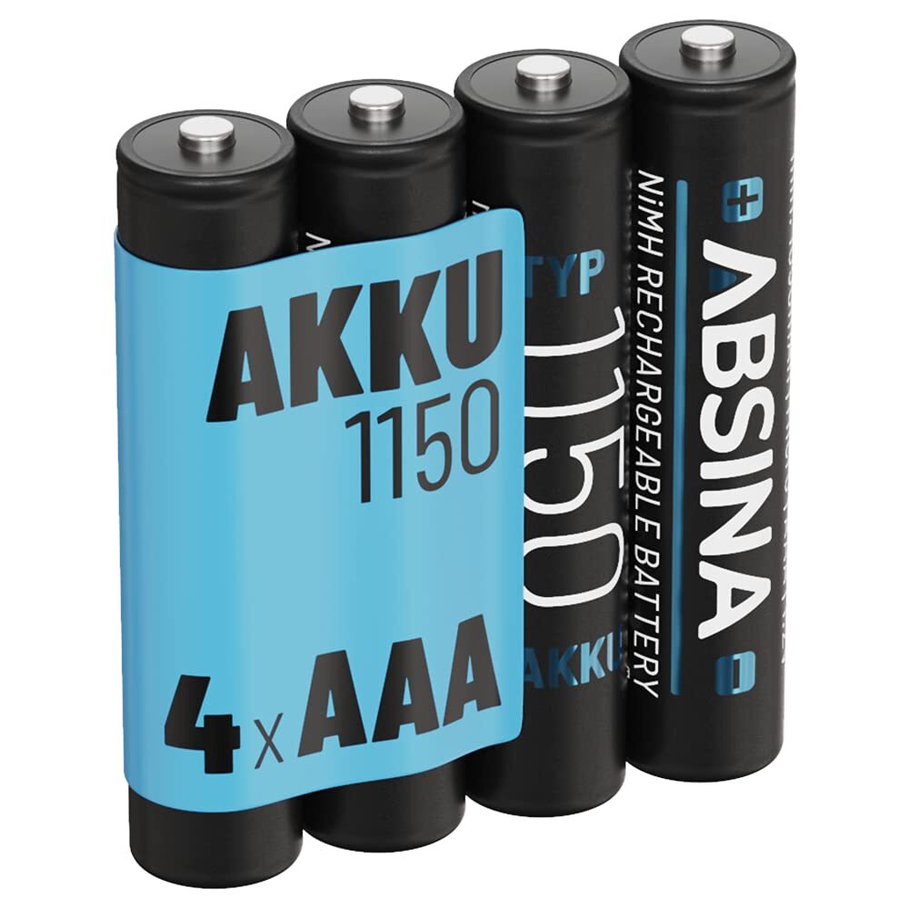PEARL AAA Akkus, 4er-Set – Wiederaufladbare NiMH-Akkus, 1.100 MAh | Bis Zu 1000x Aufladbar, Ohne Memory-Effekt