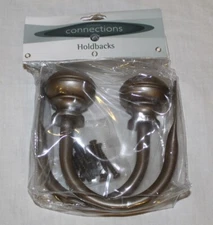 New Cambria® Connections Window Curtain Hold Backs in Vintage Silver (Set of 2)