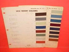 1951 NASH RAMBLER STATESMAN AMBASSADOR 1954 1955 METROPOLITAN PAINT CHIPS DUPONT