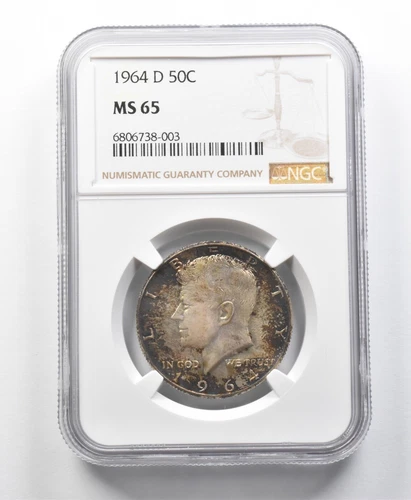 1964-D Kennedy Half Dollar MS65 NGC Beautifully Toned *8634