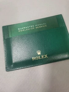 Authentic Porte-cartes en cuir vert Rolex Porte-brevet en cuir