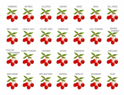 Vintage Image Shabby Retro Cherry Spice Labels Transfers Waterslide Decals KI330
