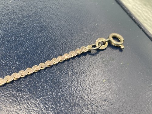 VTG STAMPED 925 ITALY STERLING SILVER SERPENTINE LINK CHAIN BRACELET 7" - Picture 2 of 4