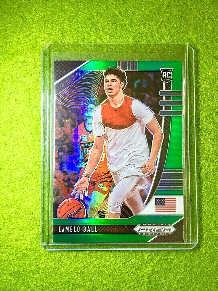 LAMELO BALL GREEN PRIZM ROOKIE CARD JERSEY #1 NBL RC HORNETS SP 2020 Prizm Draft