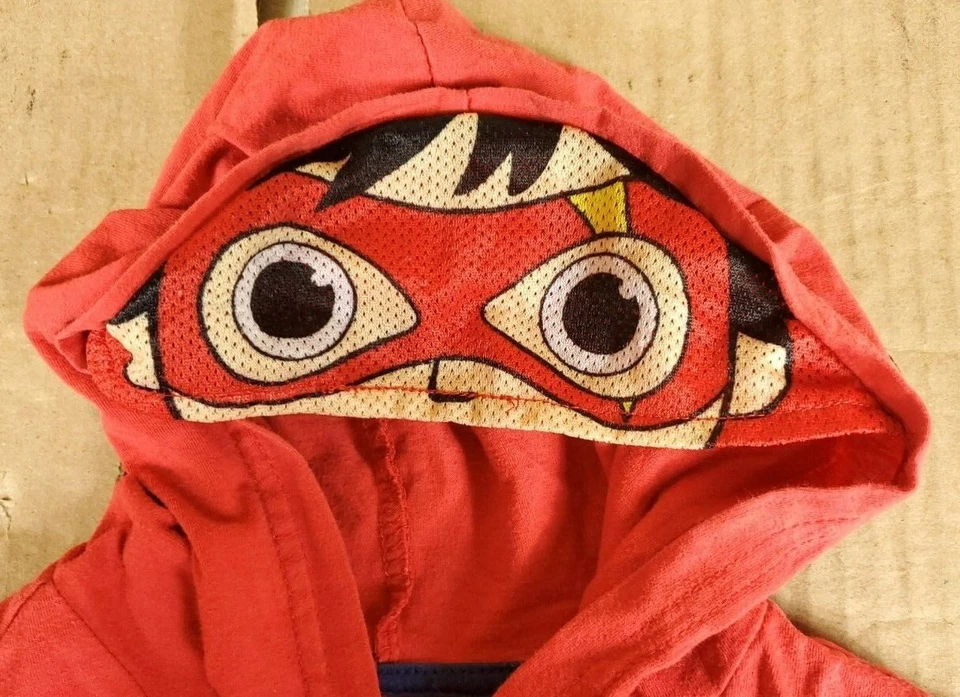 Lote de 2 camisetas con capucha rojo héroe naranja y azul tanque pandilla niños pequeños talla 4 Foto 3 de 4