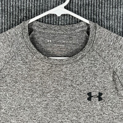Under Armour Shirt Mens Small Gray Short Sleeve Tech Tee Casual Active Gym Run