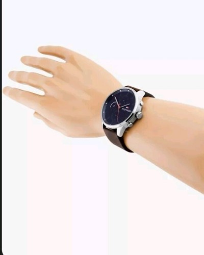 Orologio Uomo TOMMY HILIGER CHASE Multifunzione Pelle Marrone Quadrante Blu 1791487 - Foto 7 di 7