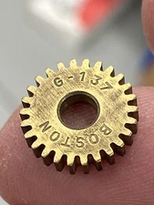 BOSTON GEAR BRASS G-137 SPUR GEAR 48 PITCH 26 TEETH FOR CLOCK LATHE DARK PATINA