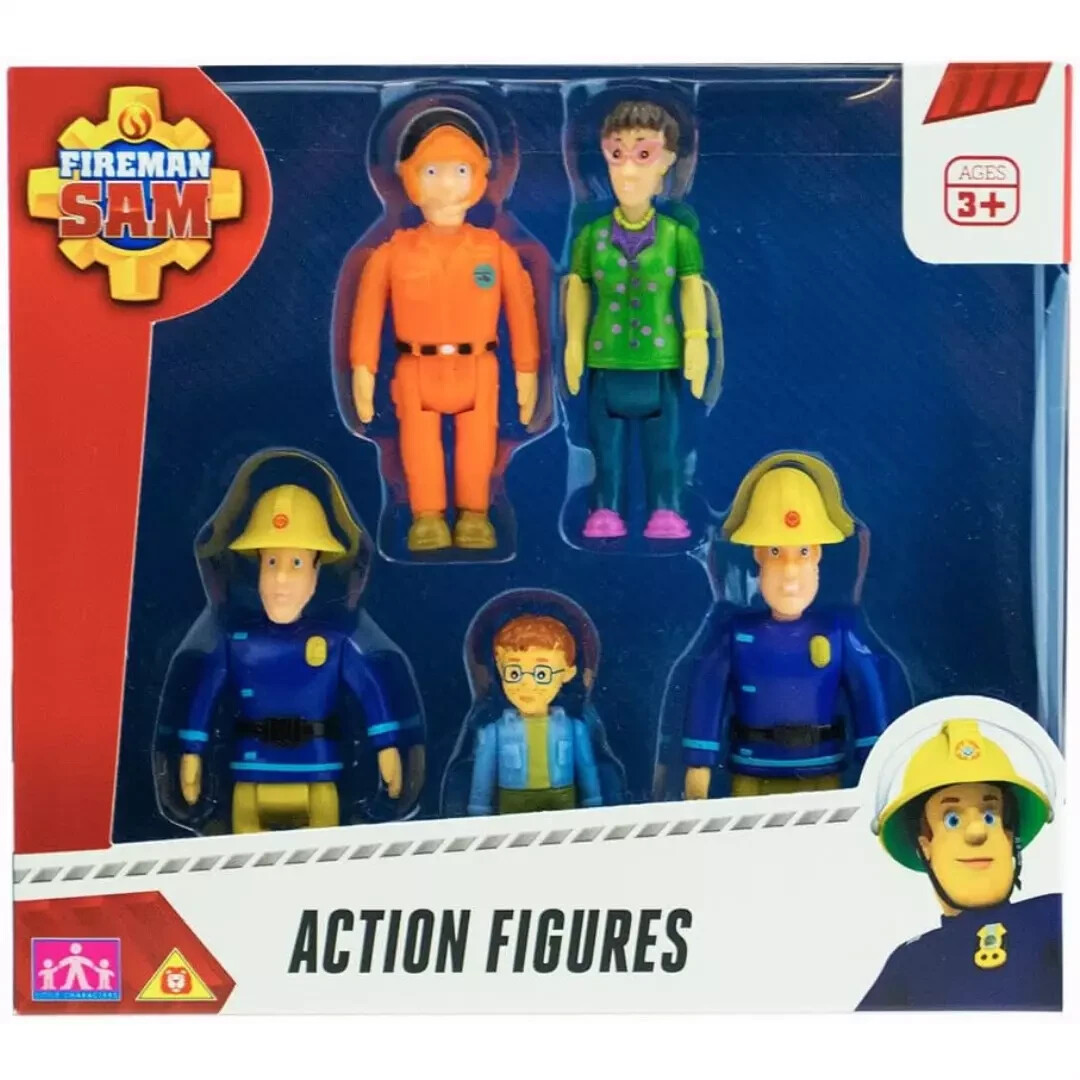 Pack De 5 Figurines Sam Le Pompier – Personnages Articulés, échelle De Jeu, Accessoires Pour Aventures Imaginaires, Pour Enfants Dès 3 Ans