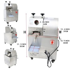 110V 3-Roller Vertical Electric Sugar Cane Juicer 1500W 660Lbs/H Juice Machine