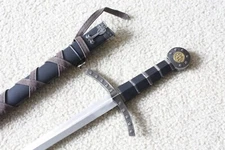 S0205 MEDIEVAL CRUSADER KNIGHTS OF TEMPLAR SHORT FLOWER SWORD DAGGER BLACK 23.3"