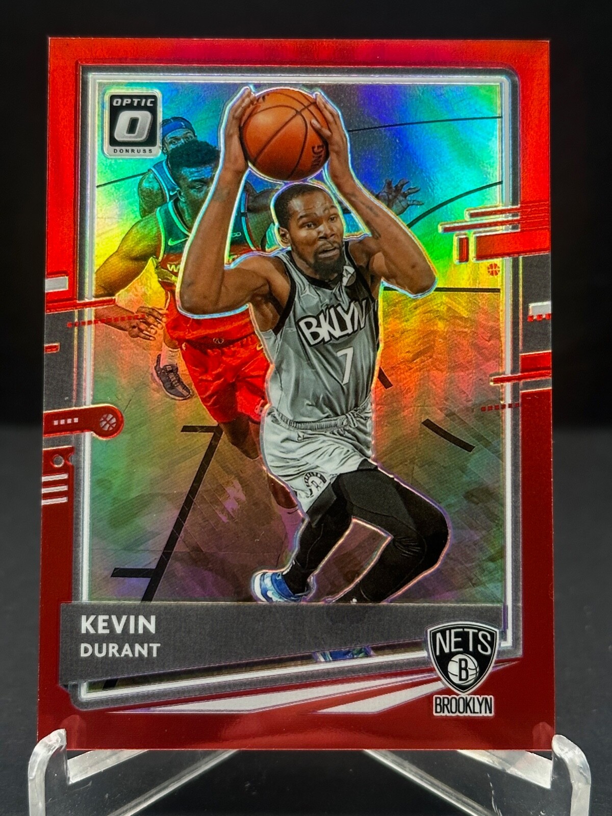 2020-21 Panini Donruss Optic KEVIN DURANT #/99 Red Prizm Parallel Holo NETS!