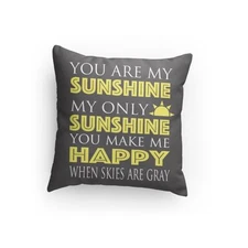 You Are My Sunshine Pillow - 14" x 14" - Super Plush - (NOT a Cover!) 