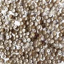 5mm Cup Sequins Beige Ombre Opaque White Duo Reversible Medium Hole Made in USA