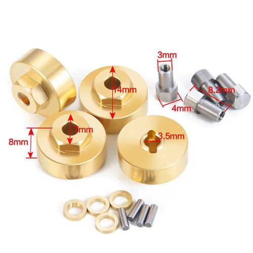 4X Brass Counterweight Wheel Hub Balance Weights for 1/24 Axial SCX24 AX24 FCX24 - Picture 13 of 18
