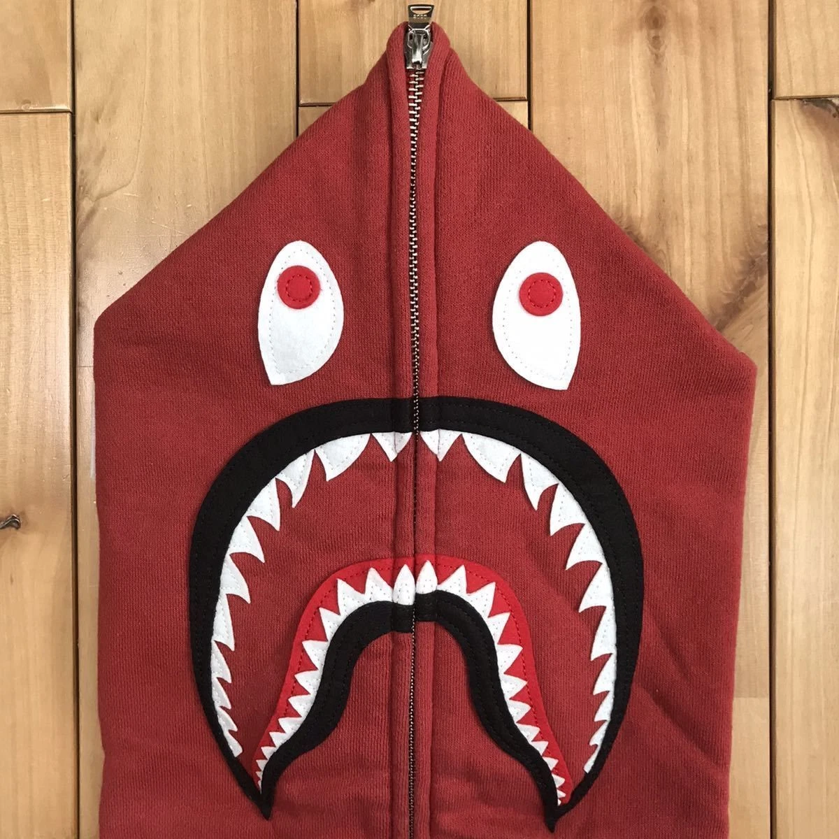 A BATHING APE (BAPE) Felpa con cappuccio full zip BAPE check camo Shark Red A Bathing Ape taglia S usata 2504SM