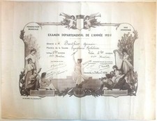 France, 1938, Musical Federation of Ardennes - Violin Prize Diploma