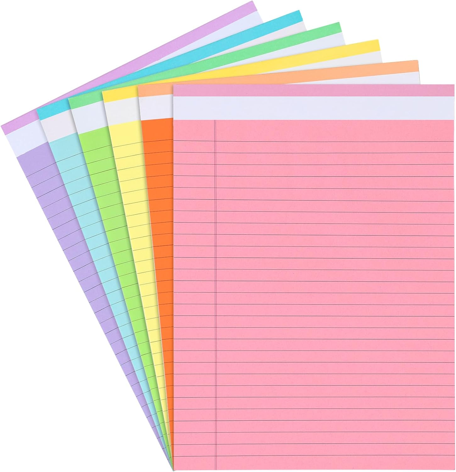 Legal Pads Writing Pads 8.5X11 Inch, 6 Pack 30 Sheets Wide Ruled with Sturdy Bac