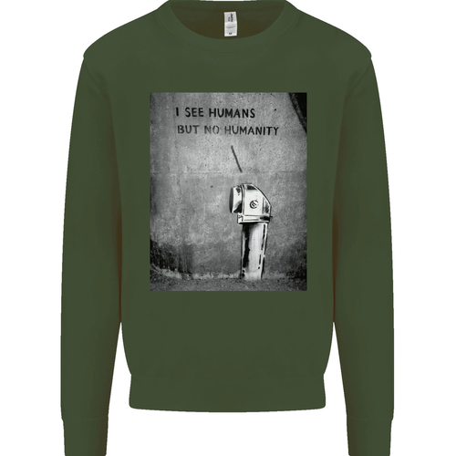 I See Humans but No Humanity Banksy Art Kids Sweatshirt Jumper - Picture 50 of 97