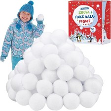 50 Pack Snow Toy Ball Kids 2 Inch Artificial Snow Fight Ball Set Realistic Fake