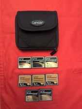 8 LEXAR  Compact Flash cards complete with Pouch