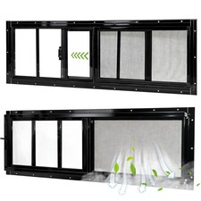 Yuzzy Shed Windows 2 Pack, 10"x29" Sliding Windows Transom Window with Tempered
