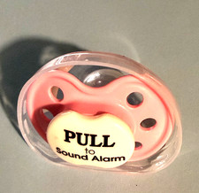 Lots to Say Baby "Pull to Sound Alarm" Baby Pink Pacifier