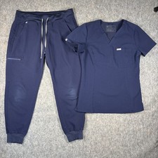 Figs Scrub Set Blue Catarina Top Small Zamora Joggers Medium Petite Nurse
