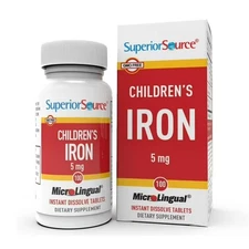 Superior Source Children's Iron 5mg 100 Sublingual Tabs