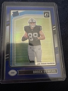 2024 Panini Donruss Optic - Rated Rookie Brock Bowers #215 Blue Hyper Prizm (RC)