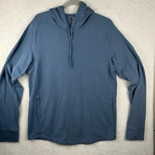 Icebreaker Merino Blend Hoodie Sweatshirt Men Large Blue Performance Cool Lite