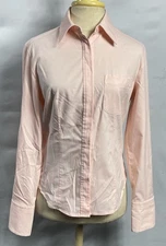 Express Women Button Down Pink Shirt Long Sleeves Size 7/8 Stretch