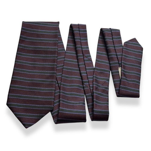 Burberry London Silk Jacquard Border Necktie Brown 3.6 inches Used - Picture 9 of 10