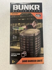 BUNKR Battle Zones Inflatable Sand Barrier Crate w/ 2 Battle Cards - NEW