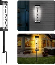 Solar House Number [Upgrade 3D Acrylic Number] Solar Address Sign Increase Brigh
