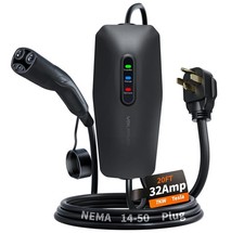 Level 2 EV Charger for Tesla 32Amp, 7KW Electric Vehicle Portable Charger wit...