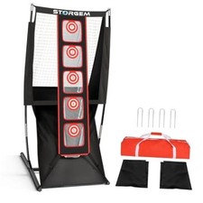 Storgem Golf Chipping Net with 5 Target Heights, Automatic Ball Return