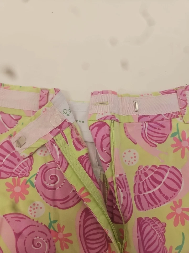 Pantalones Cortos Lilly Pulitzer Para Mujer Talla 2 Muy Bonitos Ajuste Resort Rosa Amarillo Conchas Marinas  Foto 3 de 4