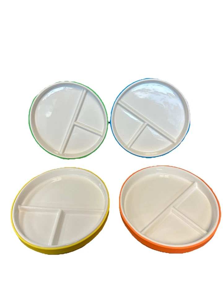 Platos de porcelana con funda de silicona y alces Eco Kids platos divididos para niños pequeños Foto 3 de 4