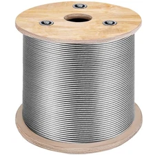 Uimoso Stainless Steel 316 Steel Wire Rope Cable 1/8" 7x7 Cable Railing 500ft