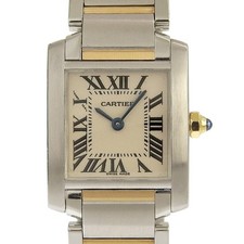 Cartier Tank Francaise SM Ladies Quartz Watch SS YG White Dial W51007Q4 Used  CA