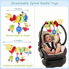 Car Seat Toys Infant Baby Spiral Activity Hanging Rattle Toys Plush - USA