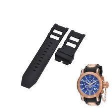 Russian Diver 15568 26mm Black Rubber Watch Strap For Invicta